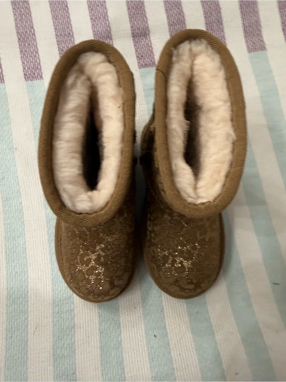 UGG Chestnut Glitter Leopard Short Boots
